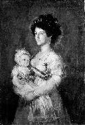 After Francisco de Goya Queen of Etruria and her son Charles of Parma oil on canvas